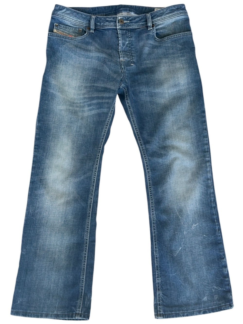 Diesel Zatiny Mens Bootcut Blue Stretch Denim Jeans. 33x30.